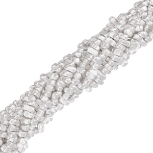 Бусины Геметин 6 мм, крошка, цвет: матовое серебро, нить (#SV-HMT-128)