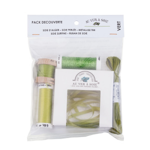 Набор ниток AVAS с шелковой лентой, Vert Clair Набор ниток AVAS с шелковой лентой, Vert Clair