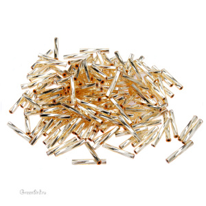 MIYUKI Twisted Bugle 12mm – Silver Lined Gold (#3)