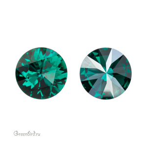 Swarovski 1401 Роза круглый 10 мм, изумруд сияющий (#205IGNIT), 1 шт.