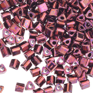 Бисер TOHO Triangle 8/0 золотое сияние, малина (#332), 10 г