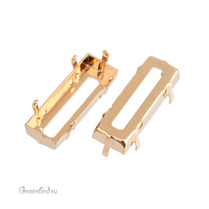 4547 Оправа для Princess Baquette 21х7 мм, томпак/золото