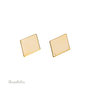 Подвеска "Ромб" 15х21 мм, золото, 1 шт. (9S860), Корея