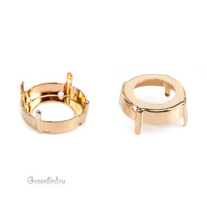 1122 Оправа для ювелирного кристалла Rivoli 18 мм, золото