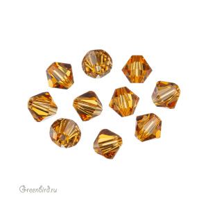 Swarovski 5328 Биконусы 5 мм, топаз (#203), уп. 10 шт.