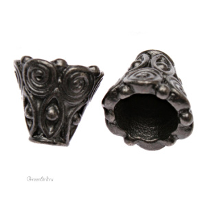 Конус "Спираль", gunmetal, 1 шт. (#TC-5641) Конус "Спираль", gunmetal, 1 шт. (#TC-5641)