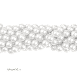 Жемчуг "Майорка" 14 мм, белый, нить (#Maj-66)