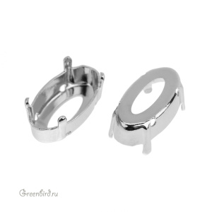 4162 Оправа для Elongated Oval FS 18х9,5 мм, томпак/родий