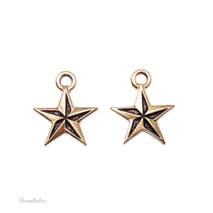 Подвеска "Мореходная звезда", ант. золото, 1 шт. (#TC-2299)