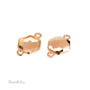 NEW 4683 Оправа-коннектор для Thin Hexagon Fancy Stone 7,8х8,7 мм, томпак/золото