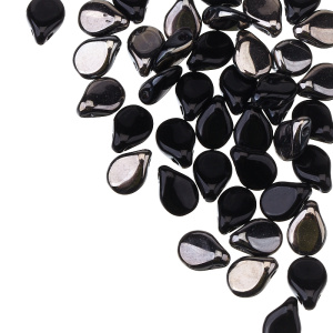 Pip Beads 5x7mm, Jet/Chrome, 5 гр (#23980/27401)