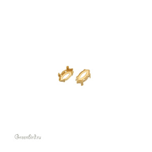 4228 Оправа для Navette Fancy Stone 6х3 мм, томпак/золото