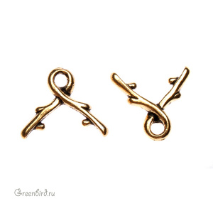 Бейл-бриолетка "Лоза" малый, ант. золото, 1 шт. (#TC-5667-26)