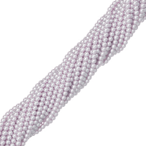 Crystalbird Жемчуг круглый 4 мм, лавандово-розовый шелк, нить (#36)