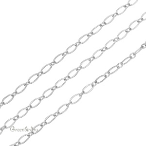 Цепочка фигурная 3,5 мм, родий, 10 см (#SVA-Chain-26R)