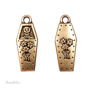 Подвеска "Гробик", ант. золото, 1 шт. (#TC-2323)