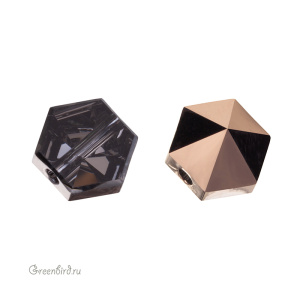 Swarovski 5060 Бусина Шип-Гексагон 5,5 мм, розовое золото (#001ROGL), 1 шт.