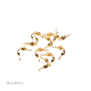 Наконечник-каллот 4 мм, золото, упаковка 10 шт. (#CLTT15G)