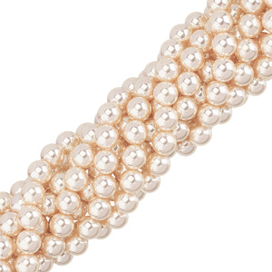 Crystalbird Жемчуг круглый 10 мм, глянцевый кремовый, нить (#510)