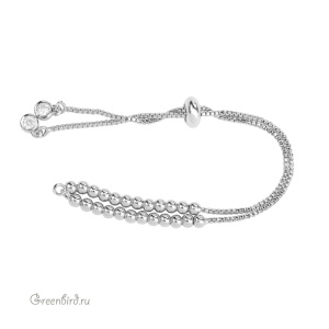 Цепочка-основа для браслета "Шарики", родий, 1шт. (#SVA-FIAN-1901R)