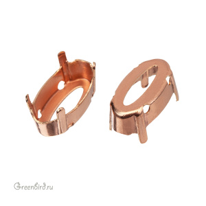 4162 Оправа для ювелирного кристалла Elongated Oval FS 14х7,5 мм, томпак 