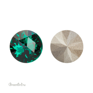 1401 Rose Cut Round Stone 10 мм – Emerald (#205)