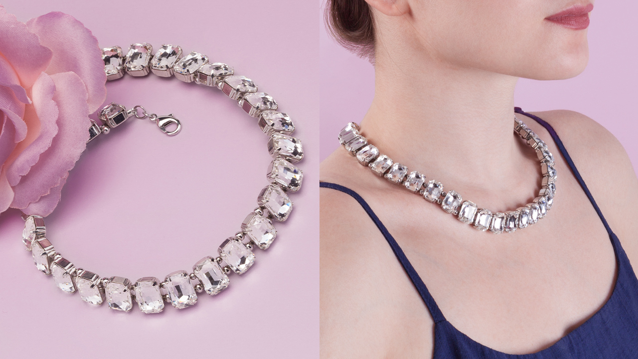 26.04 ⭐️ Чокер из кристаллов Octagon Crystalbird прозрачный серебристый