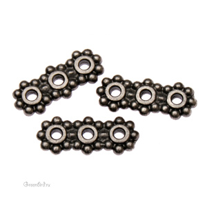 Коннектор "Heishi bar", gunmetal, 1 шт. (#TC-3125)