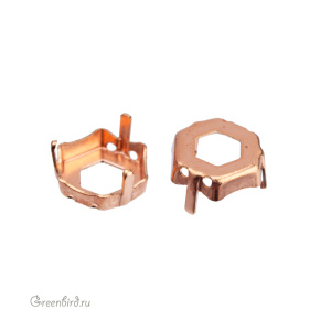 4683 Оправа для Thin Hexagon Fancy Stone 10х11,2 мм, томпак 4683 Оправа для Thin Hexagon Fancy Stone 10х11,2 мм, томпак