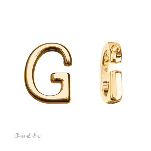 Подвеска гладкая буква "G", золото, 1 шт. (#SV1701-LG-G)