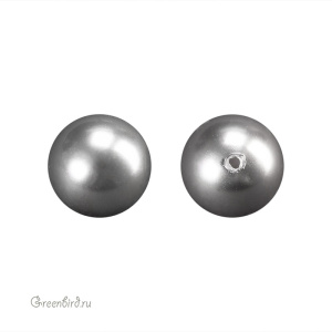 Swarovski 5818 Жемчуг полупросверленный 8 мм, серый (#731), 1 шт.