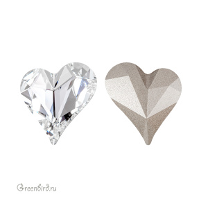 4809 Asymmetrical Heart Fancy Stone 27x25 мм – Crystal (#001)