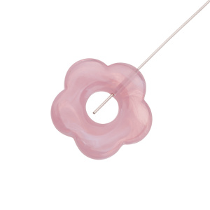 Подвеска "Цветок", пластик, розовый, 1 шт. (#SV1701-Pendant-182)