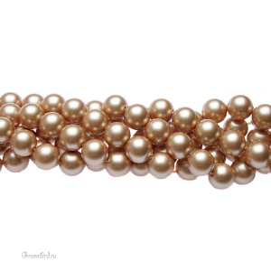 Swarovski 5810 Жемчуг 10 мм, винтажное золото (#651), уп. 10 шт.