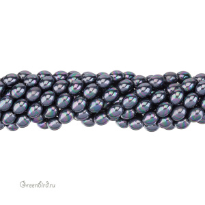 Жемчуг "Майорка" рис 8х6 мм, черный/скарабей, нить (#Maj-97)