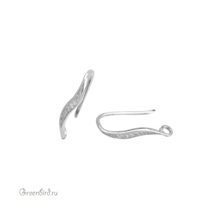 Швензы-крючки с фианитами, родий, пара (#SV1701-0189)