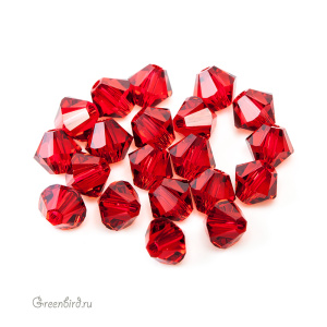 Swarovski 5328 Биконусы 4 мм, алый (#276), уп. 20 шт.