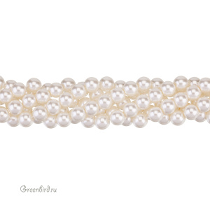 Crystalbird Жемчуг круглый 6 мм, кремовый, нить (#06)