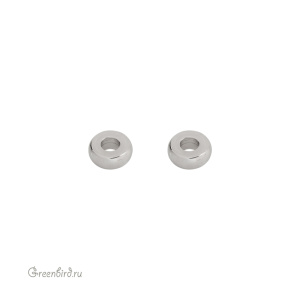 Бусина-разделитель "Шайба" 4 мм, родий, 1 шт. (#SVABM-28R)