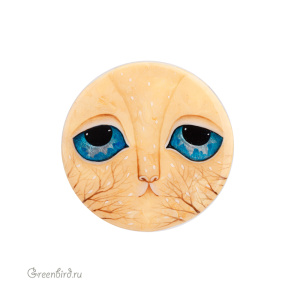 Авторский кабошон, ручная роспись (#JN3-14-2)