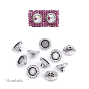 CYMBAL Вставка "Loutro" для бисера 11/0, ант. серебро, 1 шт. (#M11-012213-SP)