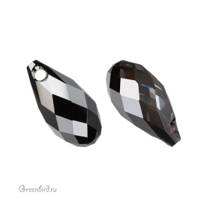Swarovski 6010 подвеска Бриолетт 11x5,5 мм, серебряная ночь (#001SINI), 1 шт.