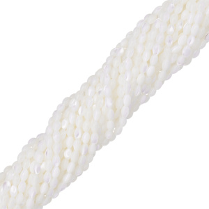 Бусины-рис 7х4 мм, белый перламутр, нить (#SVA-PRL-335)