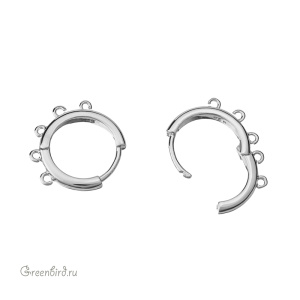 Швензы круглые 18 мм, родий, пара (#SV1701-2433)