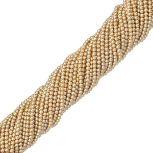 Crystalbird Жемчуг круглый 3 мм, королевский золотой, нить (#270)