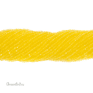 Бусины граненые рондели "Мини", желтый, нить (#SVAB247)