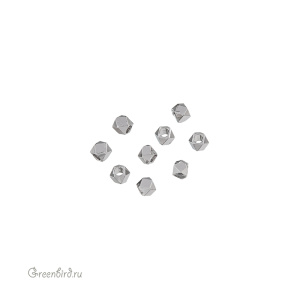 Бусина "Грани" 2,5 мм, родий, 1 шт. (9S1357), Корея