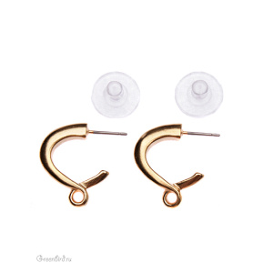 Пуссеты "Петля", золото, пара (#TC-5003-25)