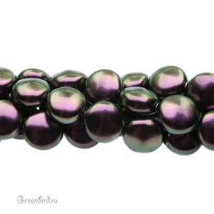 Swarovski 5860 Жемчуг плоский 10x6 мм, иризирующий пурпурный (#943), 1 шт.