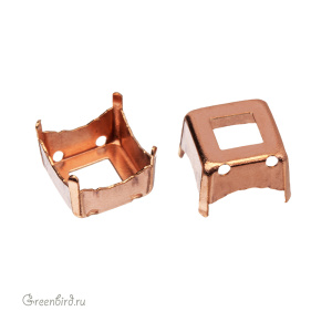 4499 Оправа для ювелирного кристалла Prismatic Square FS 10 мм, томпак